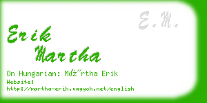 erik martha business card